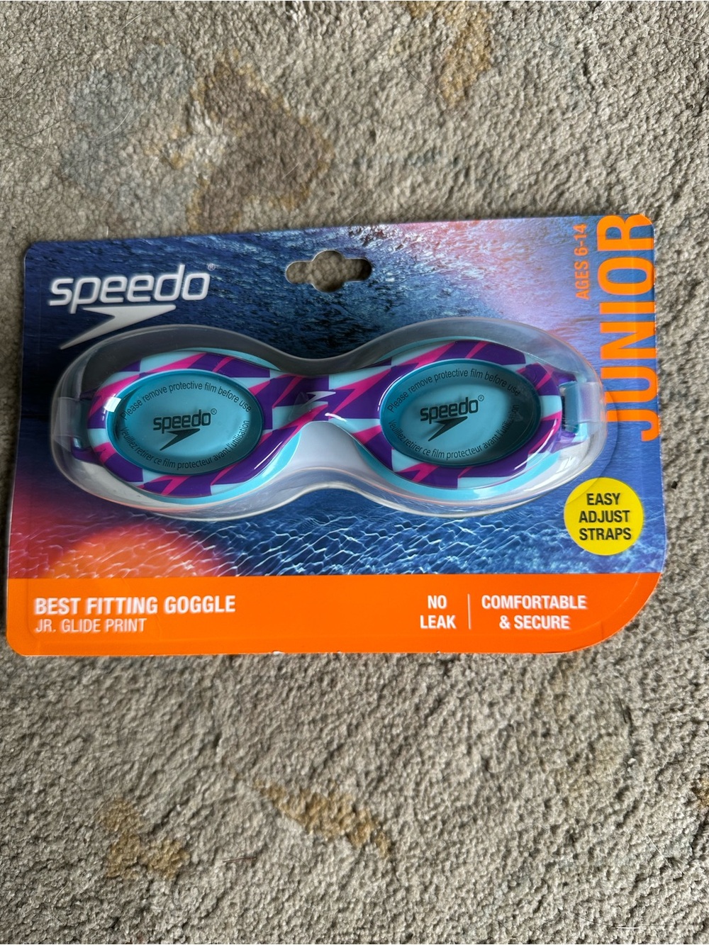 Speedo Blue & Orange Junior Swim Goggles